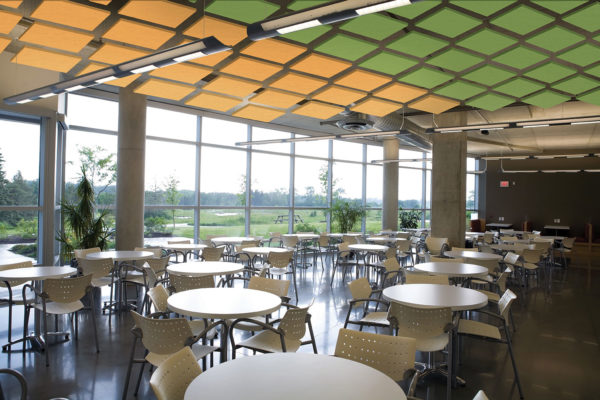 cafeteria, ceiling, clouds